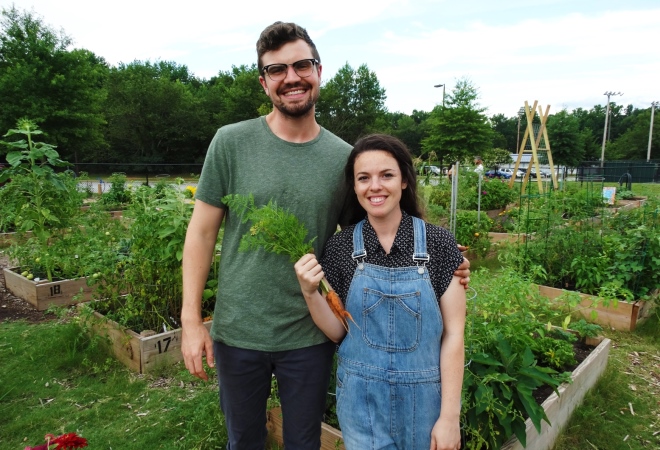 couple showing carrots